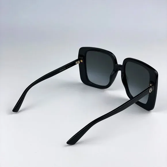Gucci GG1314S 001 Sunglasses Black Dark Grey Oversized Square Women